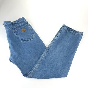 Carhartt Jeans Mens 38x32 Meas 36x32 Traditional Fit‎ Blue B480-DPS Straight Leg